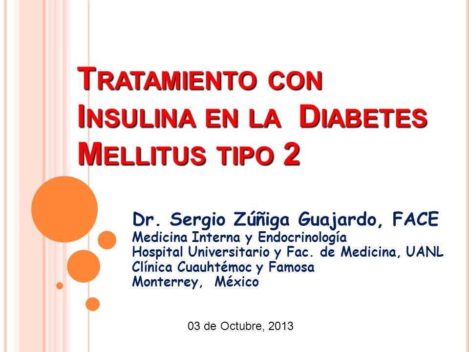 Tratamiento de diabetes mellitus tipo 1 y 2 Tratamiento de diabetes mellitus tipo 1 y 2